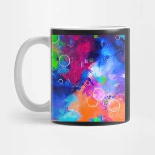 Bright Abstract Acrylic Painting - Paint scraps 1 Mug